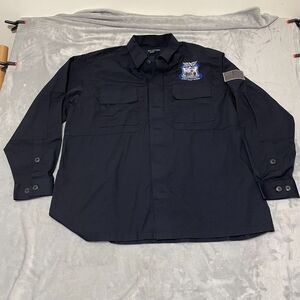 5.11 Tactical Series Shirt Mens XXL‎ Blue Ripstop Military Patches Workwear